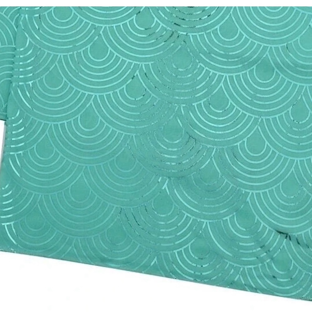 Kurt Geiger London Rainbow Metallic Oblong Scarf in green with Metallic Finish - Picture 2 of 5